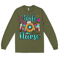 Army Green wife mom nurse Long Sleeve Tee - JahusDesignShop