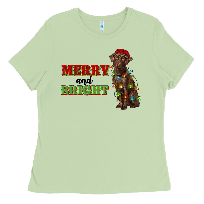 Merry And Bright Labrador Ladies Tee by RanaPortraitStore | Teevron