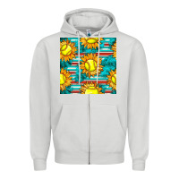 Softball Sunflowers With Serape Seamless Pattern Zipper Hoodie | Teevron