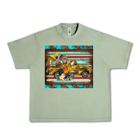 Oil Green western truck farm animals serape leopard turquoise's Urban Heavy Tee - BarkalooDesign