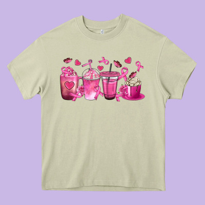 Breast Cancer Coffee Cups Heavy Core Tee Designed By Texasbilliewilder