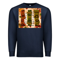 Navy pumpkins leaves flannels hayrides football Premium Sweatshirt - texasbilliewilder