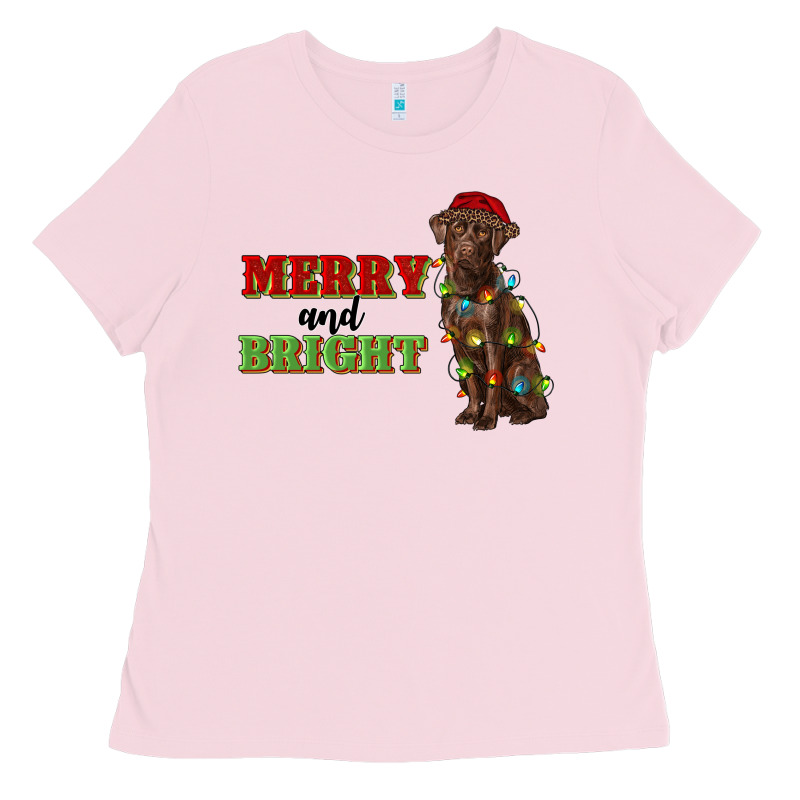 Merry And Bright Labrador Ladies Tee by RanaPortraitStore | Teevron