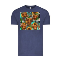 Vintage Denim long haired shaggy cow western Vintage Tee - Jasminsmagicworld