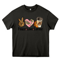 Asphalt peace love coffee Heavy Core Tee - BarkalooDesign