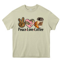 Mossy peace love coffee Heavy Core Tee - BarkalooDesign