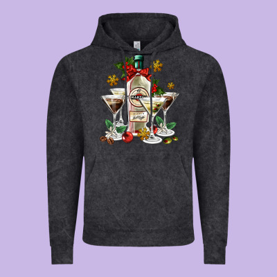 Christmas Martini  And Martini Bottle Vintage Hoodie Designed By Adodesignshop