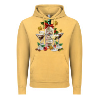 Vintage Mustard Christmas martini  and martini bottle Vintage Hoodie - AdoDesignShop