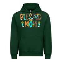 Forest Green Blessed Mom Urban Hoodie - CowCowDesign