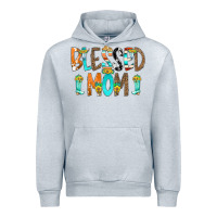 Heather Grey Blessed Mom Urban Hoodie - CowCowDesign