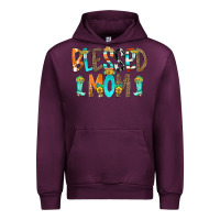 Mauve Wine Blessed Mom Urban Hoodie - CowCowDesign