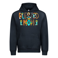 Navy Blessed Mom Urban Hoodie - CowCowDesign