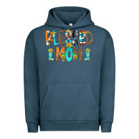 Pigment Midnight Navy Blessed Mom Urban Hoodie - CowCowDesign