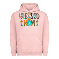 Pigment Salmon Blessed Mom Urban Hoodie - CowCowDesign