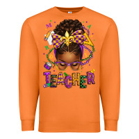 Carrot mardi gras teacher afro messy bun Premium Sweatshirt - texasbilliewilder