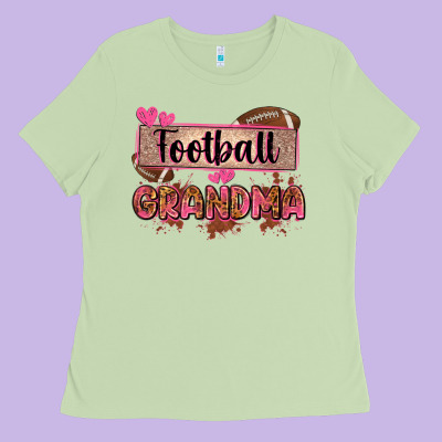 Football Grandma With Leopard Ladies Tee Designed By Zillion Design Studio