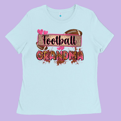 Football Grandma With Leopard Ladies Tee Designed By Zillion Design Studio