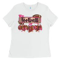 White football grandma with leopard Ladies Tee - Zillion Design Studio