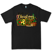 Black all i want for christmas is cure childhood cancer Premium Tee - FaDigitalArtStudio