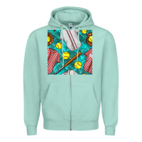 Seafoam softball uniform glove and bat with field seamless pattern Zipper Hoodie - BundleAndBundleShop