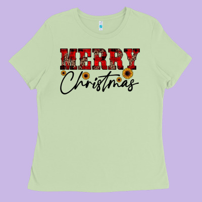 Merry Christmas Ladies Tee Designed By Jahusdesignshop