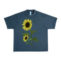 Midnight Navy Buttercream Sunflower Urban Heavy Tee - LillyAllenDesigns