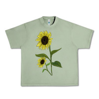 Oil Green Buttercream Sunflower Urban Heavy Tee - LillyAllenDesigns