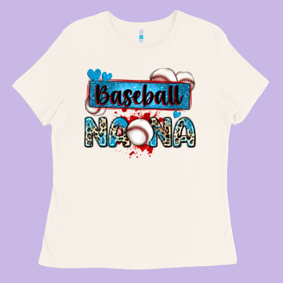 Baseball Nana With Leopard Ladies Tee Designed By Zillion Design Studio