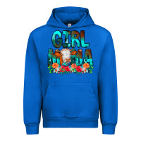 Cobalt Girl Mama Flowers Cow Urban Hoodie - CowCowDesign