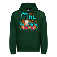 Forest Green Girl Mama Flowers Cow Urban Hoodie - CowCowDesign