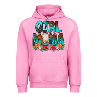 Fuchsia Pink Girl Mama Flowers Cow Urban Hoodie - CowCowDesign