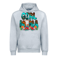 Heather Grey Girl Mama Flowers Cow Urban Hoodie - CowCowDesign