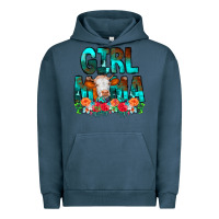 Pigment Midnight Navy Girl Mama Flowers Cow Urban Hoodie - CowCowDesign