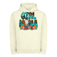 Pigment Pistachio Girl Mama Flowers Cow Urban Hoodie - CowCowDesign