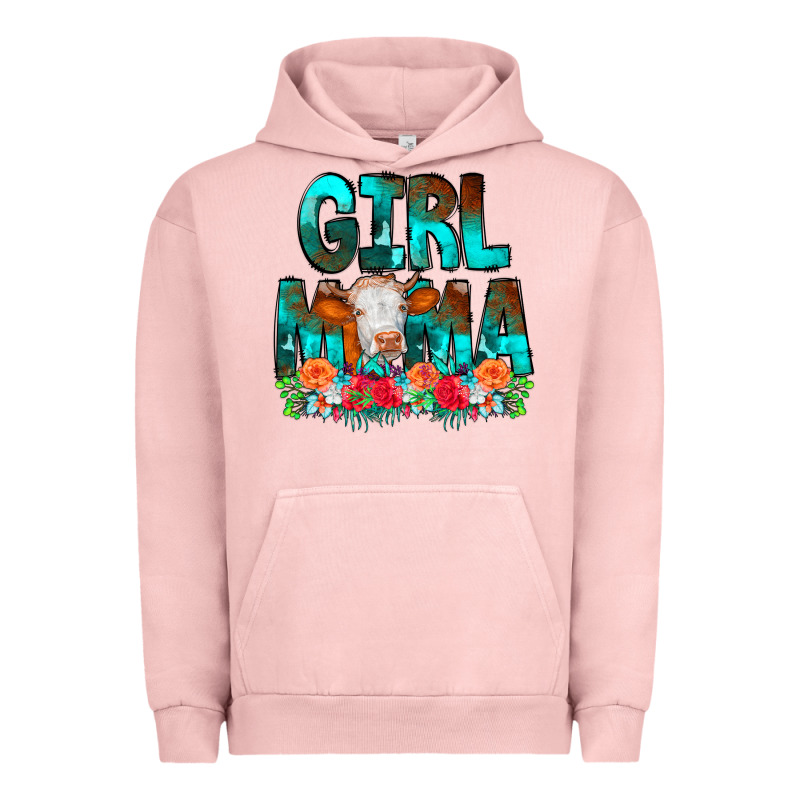 Girl Mama Flowers Cow Urban Hoodie by CowCowDesign | Teevron