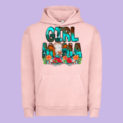 Girl Mama Flowers Cow Urban Hoodie Designed By Cowcowdesign