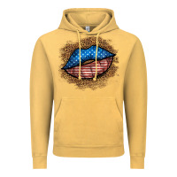 Vintage Mustard western 4 of july lips Vintage Hoodie - BundleAndBundleShop