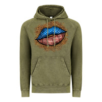 Vintage Olive western 4 of july lips Vintage Hoodie - BundleAndBundleShop