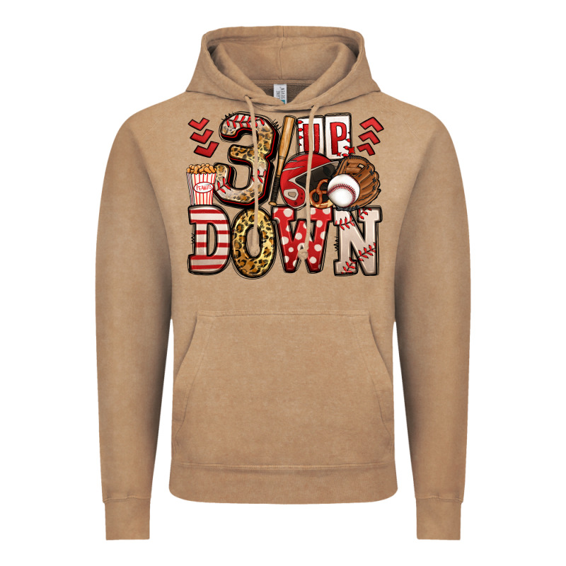 Three Up Three Down Baseball Vintage Hoodie by Jasminsmagicworld | Teevron