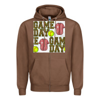 Chestnut softball uniform game day seamless pattern Zipper Hoodie - BundleAndBundleShop