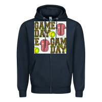 Navy softball uniform game day seamless pattern Zipper Hoodie - BundleAndBundleShop