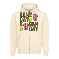 Sandshell softball uniform game day seamless pattern Zipper Hoodie - BundleAndBundleShop