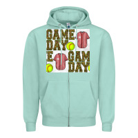 Seafoam softball uniform game day seamless pattern Zipper Hoodie - BundleAndBundleShop