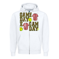 White softball uniform game day seamless pattern Zipper Hoodie - BundleAndBundleShop