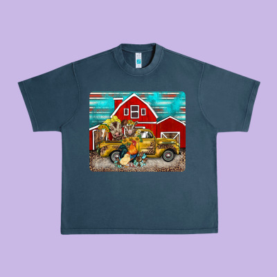 Western Truck Farm Animals Mousepad Urban Heavy Tee Designed By Barkaloodesign