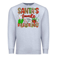 Heather Grey Santa's Favorite Phlebotomist Premium Sweatshirt - texasbilliewilder
