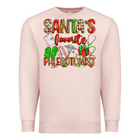Pale Pink Santa's Favorite Phlebotomist Premium Sweatshirt - texasbilliewilder