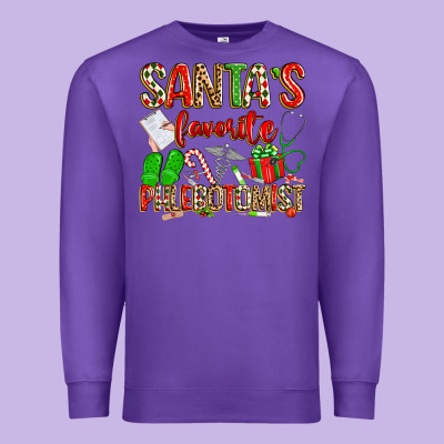 Santa's Favorite Phlebotomist Premium Sweatshirt Designed By Texasbilliewilder