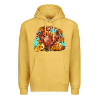 Antique Gold Turkey pumpkins Premium Hoodie - NancyCooperArtShop