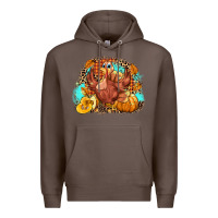 Coffee Turkey pumpkins Premium Hoodie - NancyCooperArtShop